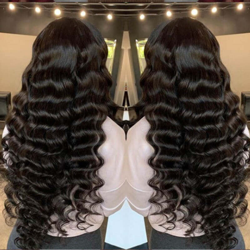 40 Inch Loose Deep Wave HD Transparent Lace Front Wig With Baby Hair