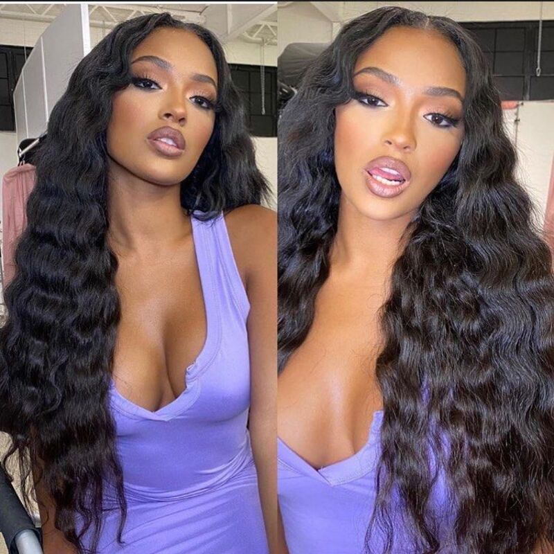 40 Inch Loose Deep Wave HD Transparent Lace Front Wig With Baby Hair