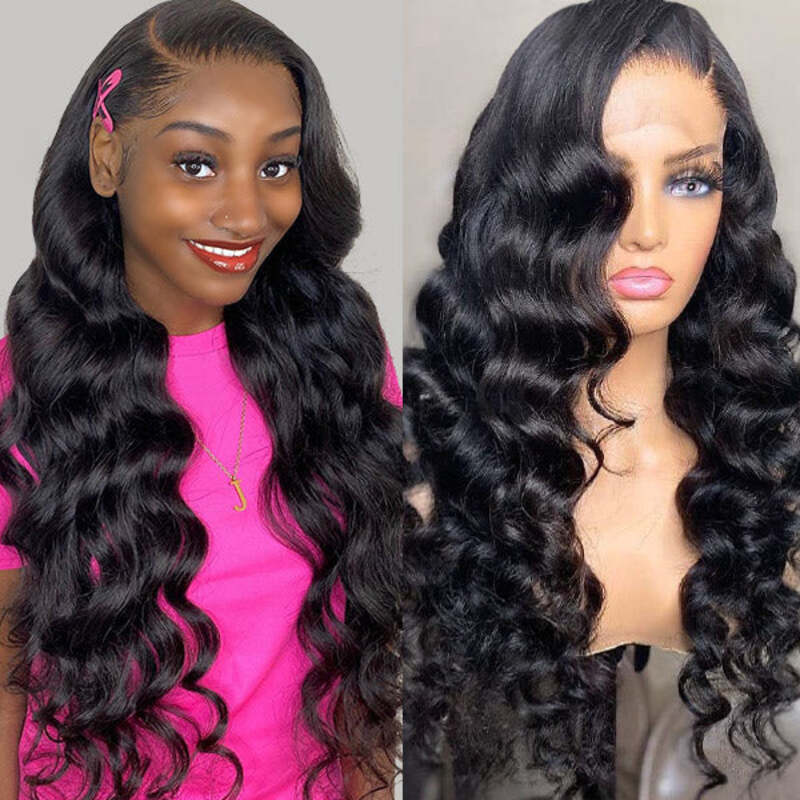 40 Inch Loose Deep Wave HD Transparent Lace Front Wig With Baby Hair