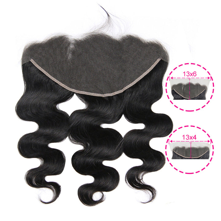 10A Body Wave Bundles With 13x6 Transparent Lace Frontal 100% Human Hair