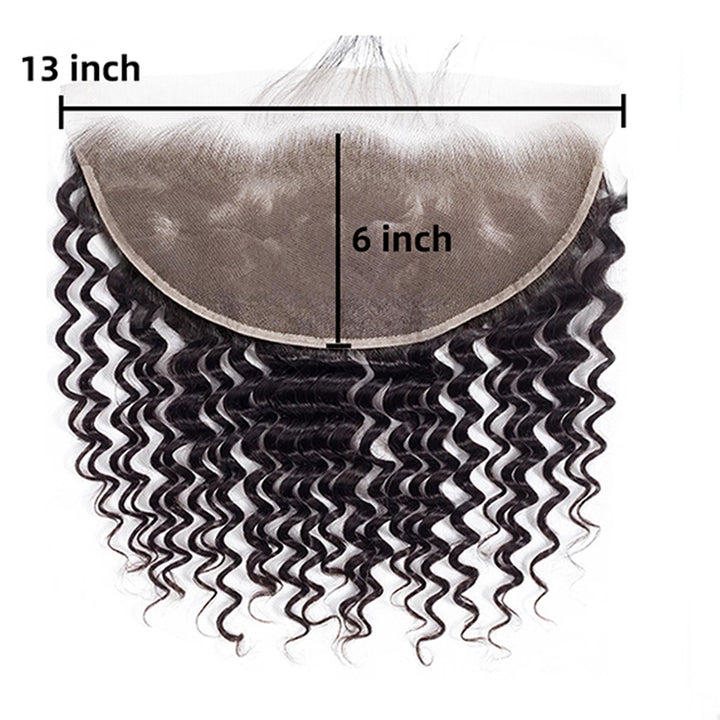 13x4/13x6 Ear To Ear Deep Wave Lace Frontal Virgin Human Hair Lace Frontal