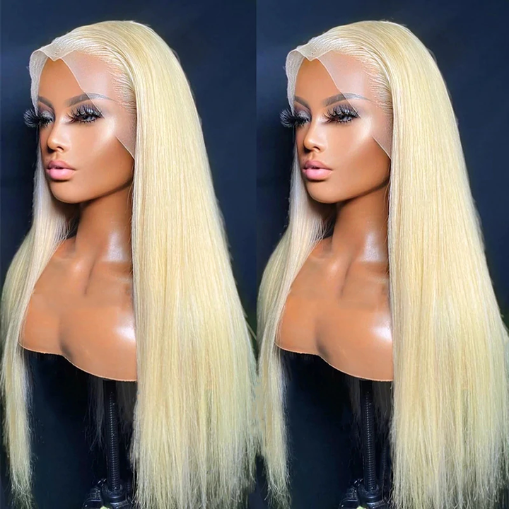 613 Blonde Straight 13x4 Transparent Lace Front Wig 100% Virgin Human Hair