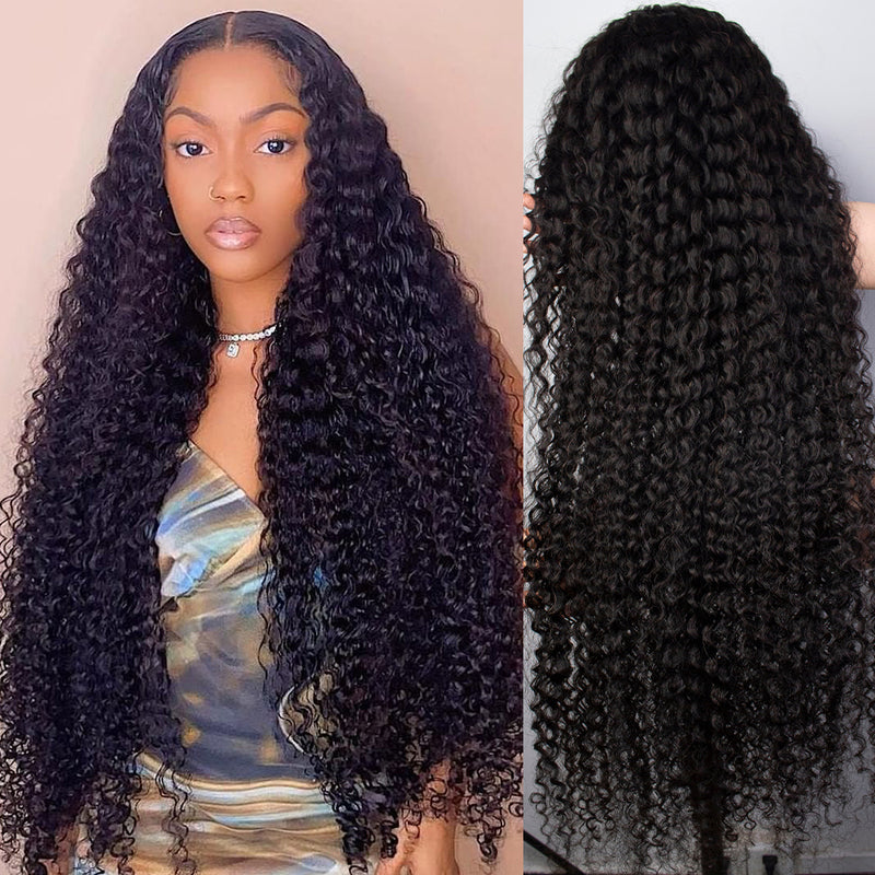 40 Inches Curly Wave 13x4/13x6 Transparent   Lace Frontal Human Hair Wig