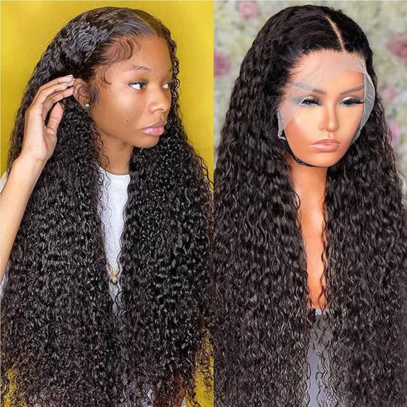 40 Inches Curly Wave 13x4/13x6 Transparent   Lace Frontal Human Hair Wig