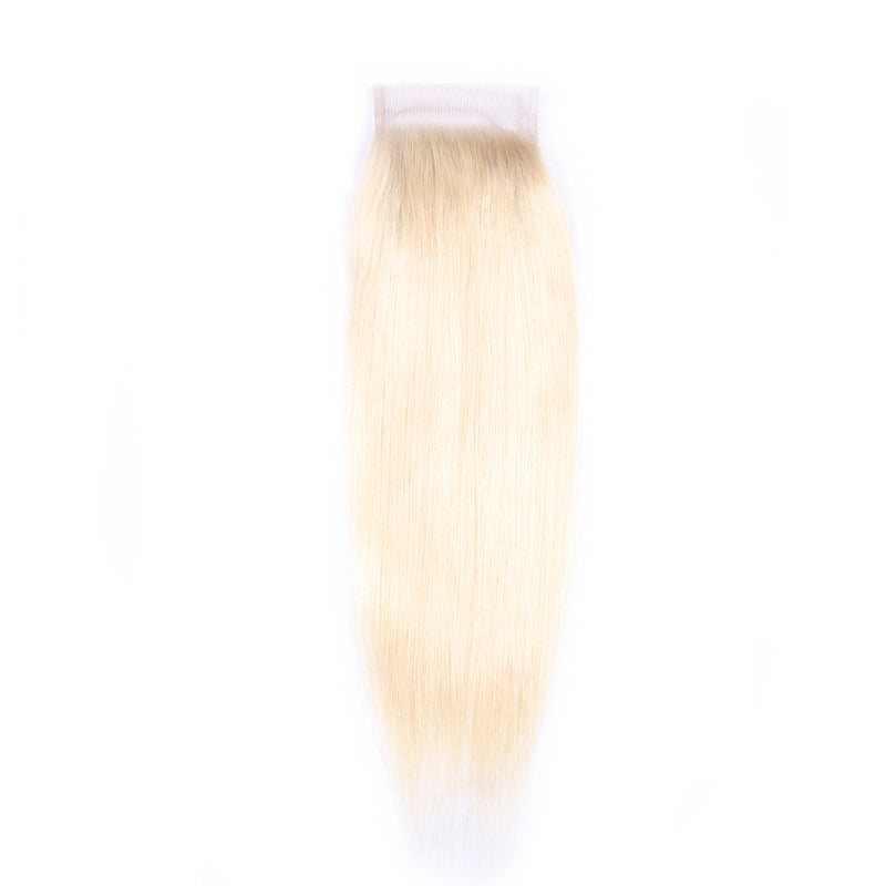 613 Blonde Straight 4x4/5x5 Lace Closure 100% Virgin Human Hair 