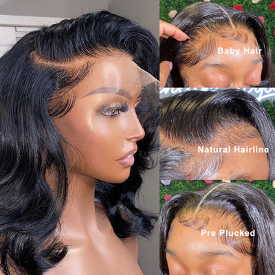 Loose Deep Wave Bob Lace Frontal Wig 100% Virgin Human Hair