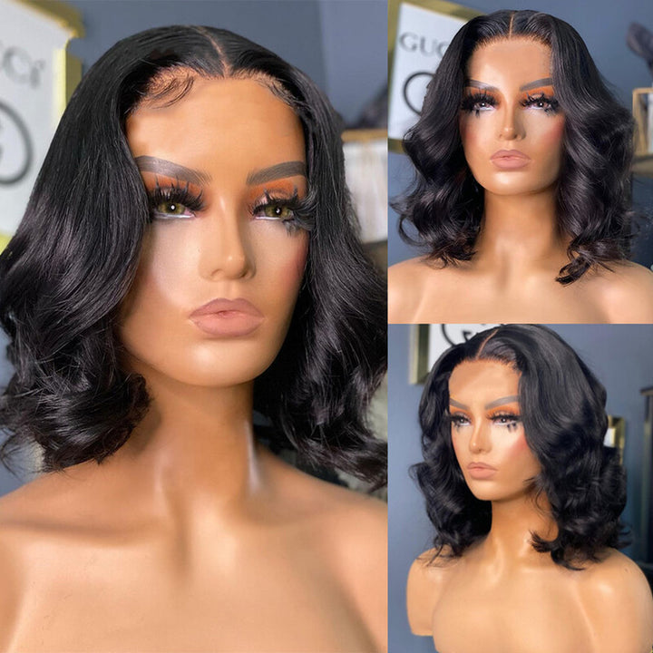 Loose Deep Wave Bob Lace Frontal Wig 100% Virgin Human Hair