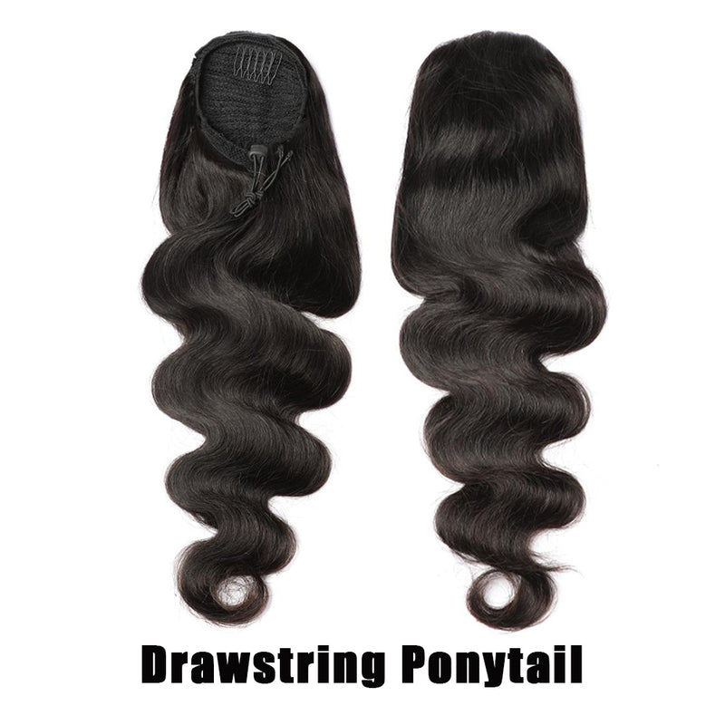 Body Wave Drawstring Ponytail 100% Virgin Human Hair Ponytail