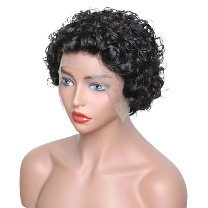 Curly Pixie Cut Lace Front Wig 6 Inch Bouncy Curl Short Cut Bob Wig