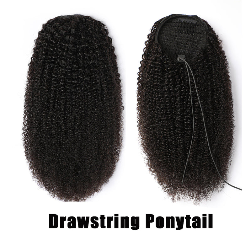 Drawstring Ponytail Kinky Curly Ponytail 100% Virgin Human Hair