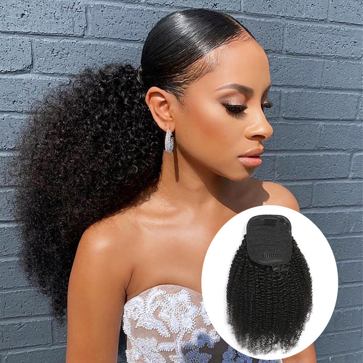 Drawstring Ponytail Kinky Curly Ponytail 100% Virgin Human Hair