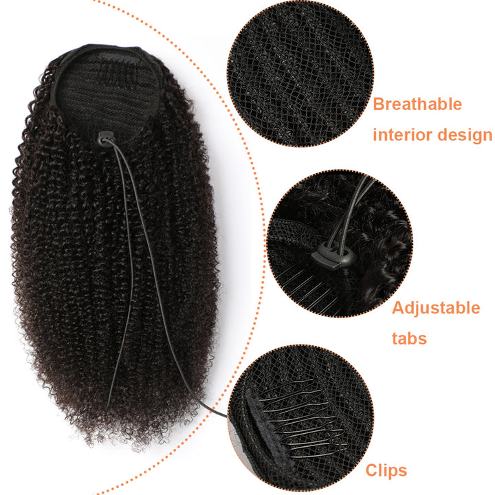 Drawstring Ponytail Kinky Curly Ponytail 100% Virgin Human Hair