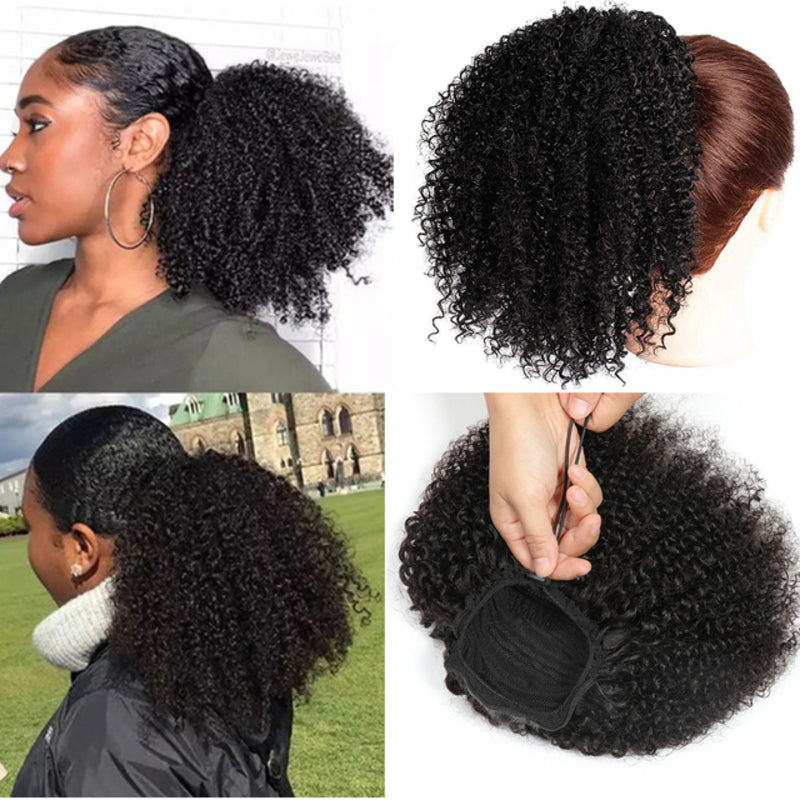 Drawstring Ponytail Kinky Curly Ponytail 100% Virgin Human Hair