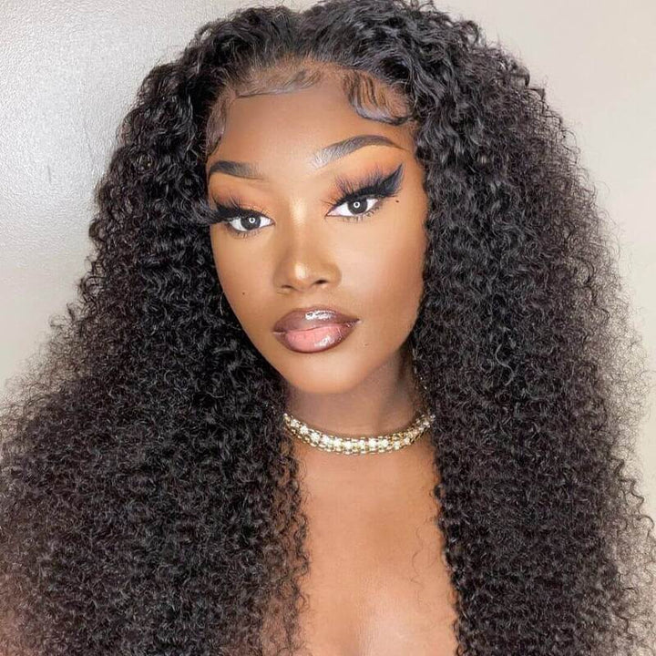 Kinky Curly HD Transparent Full Lace Wig 100% Virgin Human Hair 180% Density