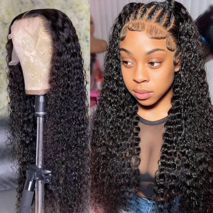 Kinky Curly HD Transparent Full Lace Wig 100% Virgin Human Hair 180% Density