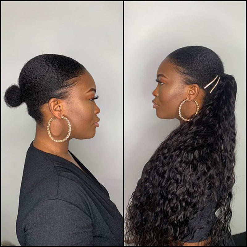 Drawstring Ponytail Water Wave Ponytail 100% Virgin Human Hair