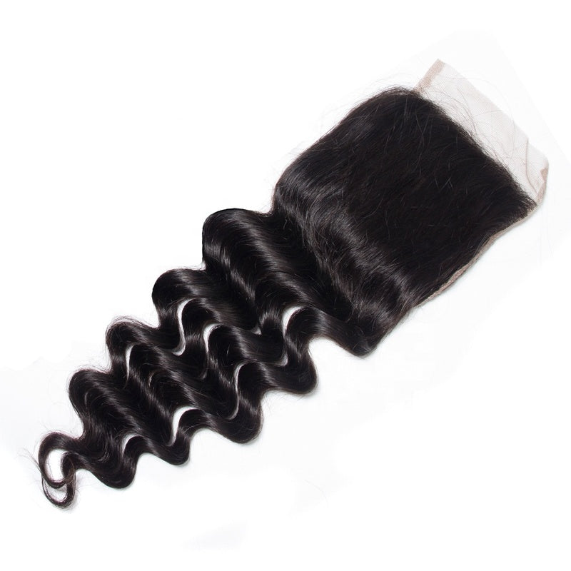 Loose Deep Lace Closure 100% Virgin Hair Closure Pre-Plucked Hairline With Baby Hair