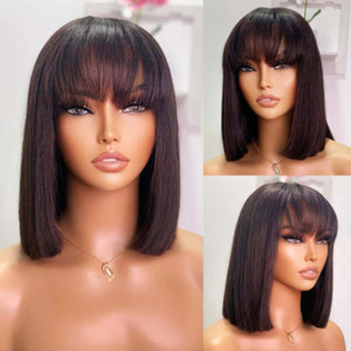 Beginner Friendly | Trendy Short Cut Bob Wig 5x5/13x6 Glueless Lace Wig With Bangs