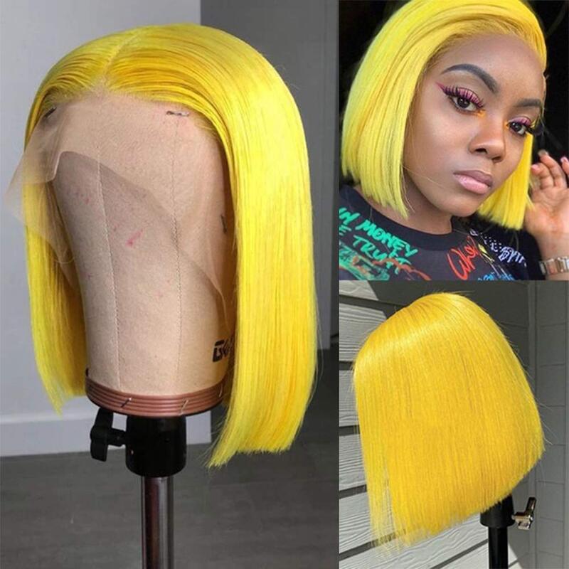 Cheetahbeauty HD Transparent Yellow Colored Bob Wig