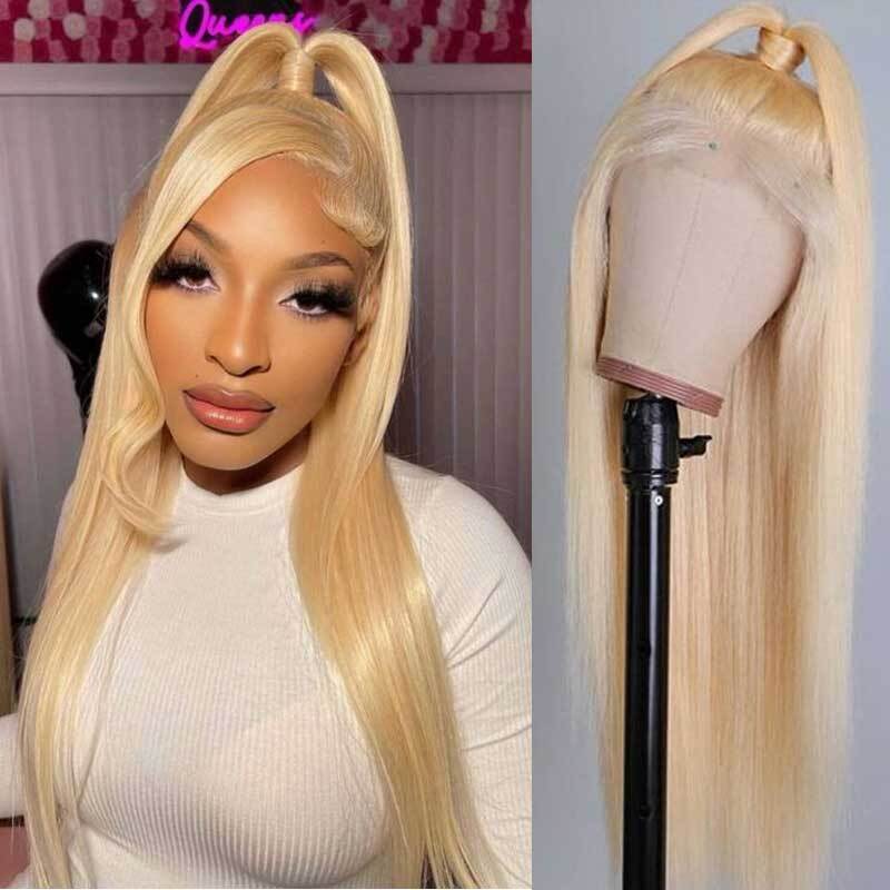 613 Blonde Straight 360 Lace Frontal Wig Transparent Lace Wig Human Hair