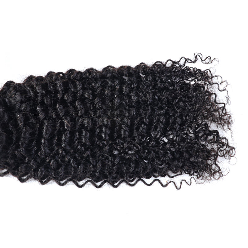 10A Curly Wave Bundles With 5x5 Lace Closure Virgin Human Hair Extensions