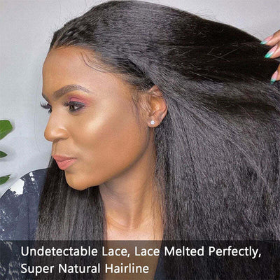 FULL Frontal | 13x6 Kinky Straight Transparent Lace Front Wig 100% Virgin Human Hair