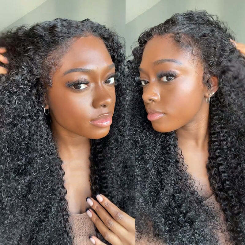 4C Curly Edges Hairline Curly Wave 13x4/13x6 Glueless Lace Frontal Wigs
