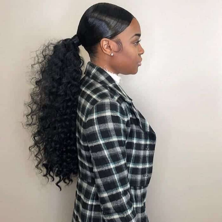 Cheetahbeauty Deep Curly Wrap Ponytail 100% Human Hair Extension