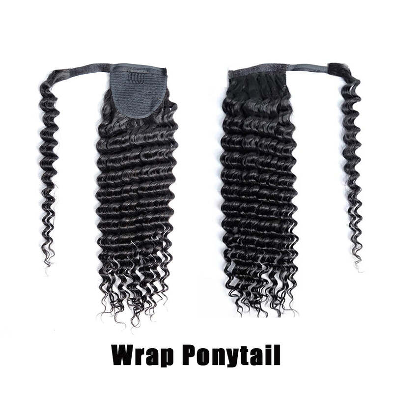 Cheetahbeauty Deep Curly Wrap Ponytail 100% Human Hair Extension