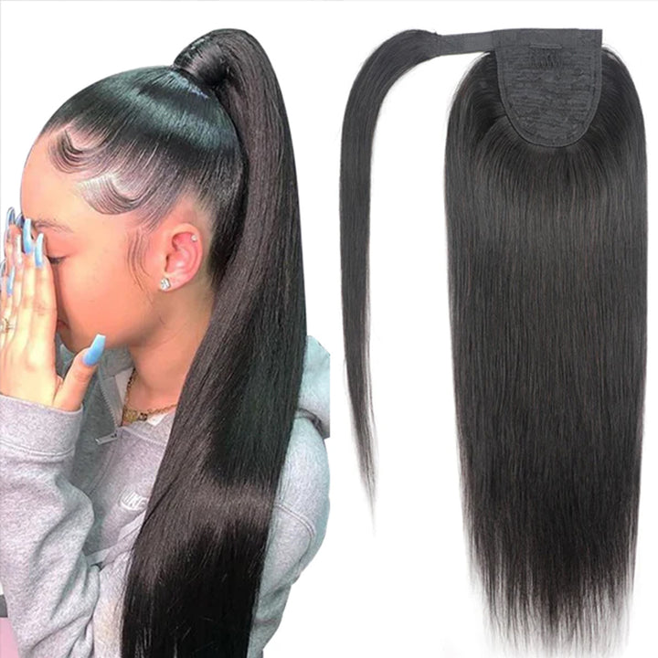 Cheetahbeauty Straight Wrap Ponytail 100% Human Hair Extension