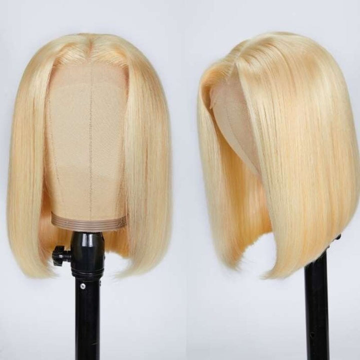 #613 Blonde Color Bob Transparent Lace Front Wig 100% Virgin Human Hair