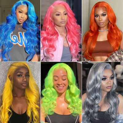 Colorful Lace Wig Human Hair