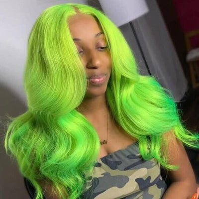 Green Lace Wig Human Hair 