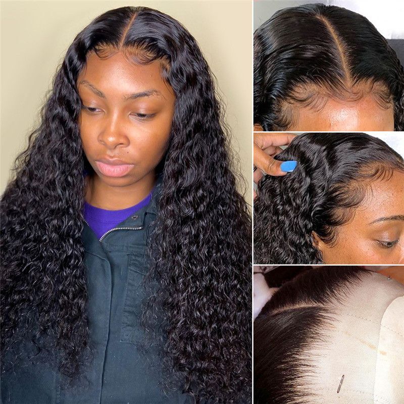 Curly Wave HD Transparent Lace Closure Wig 100% Virgin Human Hair