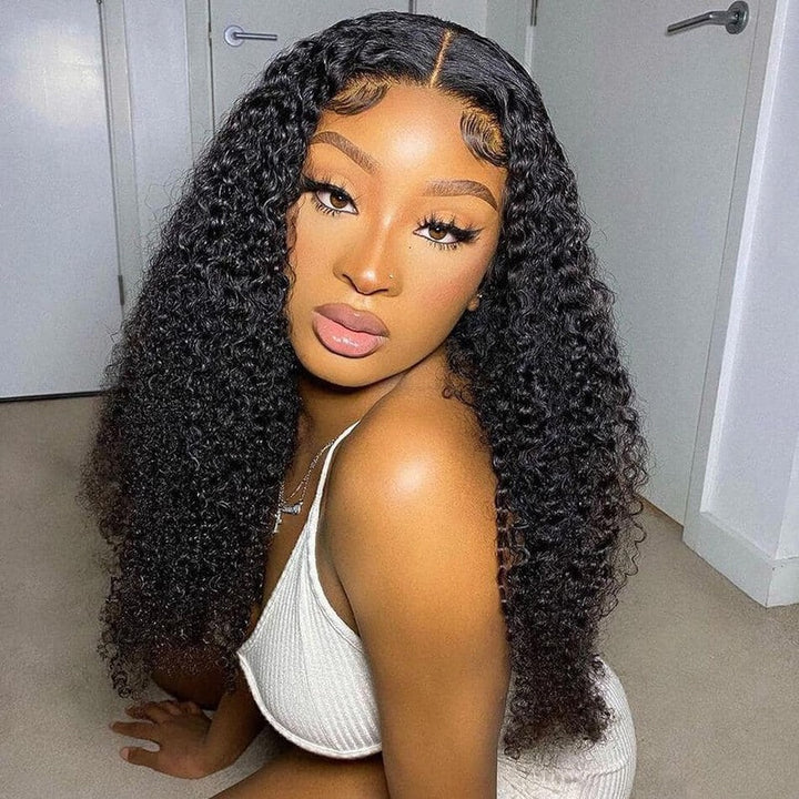 Curly Wave HD Transparent Lace Closure Wig 100% Virgin Human Hair