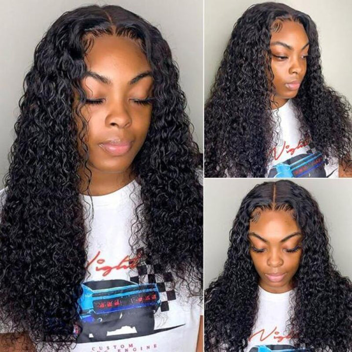 Curly Wave HD Transparent Lace Closure Wig 100% Virgin Human Hair