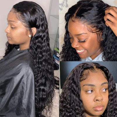 Curly Wave HD Transparent Lace Closure Wig 100% Virgin Human Hair