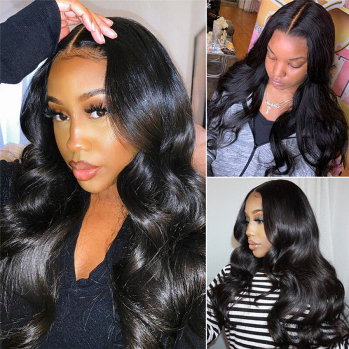Body Wave 4x4 HD Transparent Lace Closure Wig 100% Virgin Human Hair