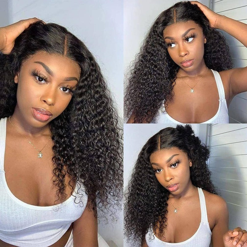 Cuticle Aligned Curly 4x4 HD Transparent Lace Closure Wig 100% Virgin Human Hair