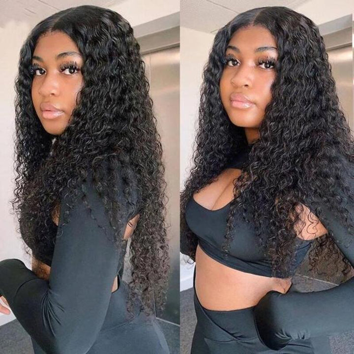 Cuticle Aligned Curly 4x4 HD Transparent Lace Closure Wig 100% Virgin Human Hair