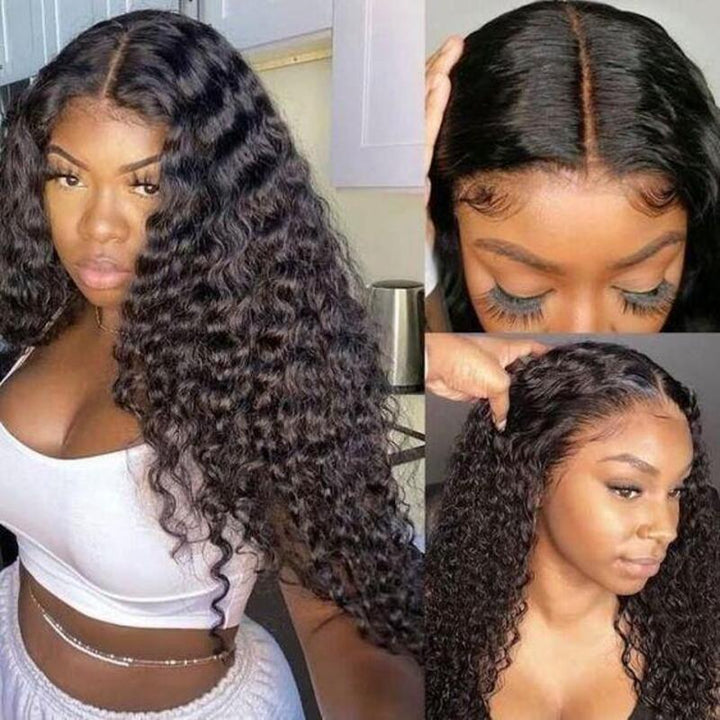Cuticle Aligned Curly 4x4 HD Transparent Lace Closure Wig 100% Virgin Human Hair