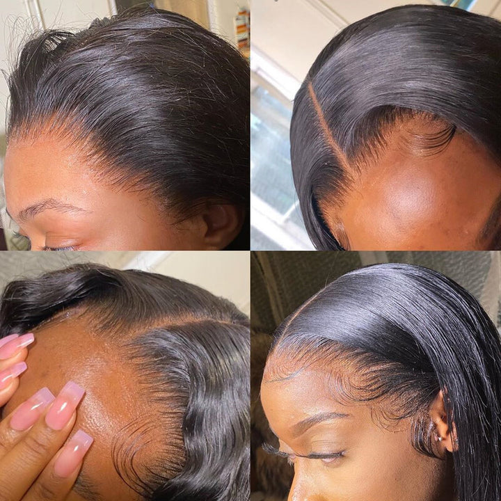 Cuticle Aligned Straight 4x4 HD Transparent Lace Closure Wig 100% Virgin Human Hair