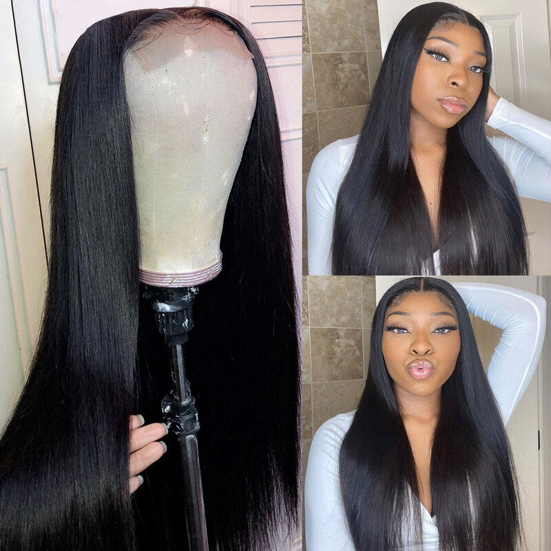 Cuticle Aligned Straight 4x4 HD Transparent Lace Closure Wig 100% Virgin Human Hair
