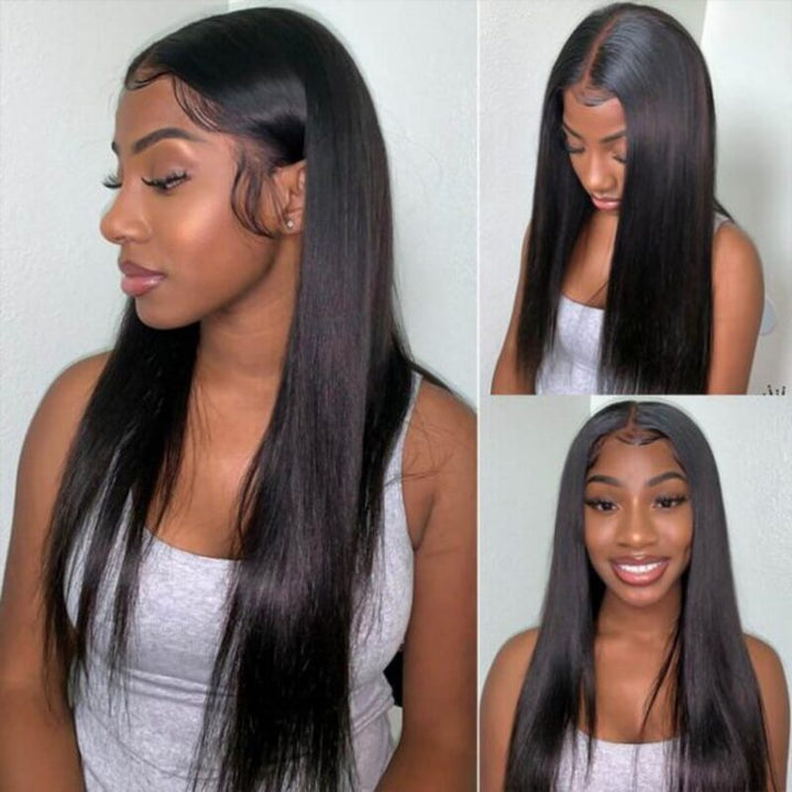 Cuticle Aligned Straight 4x4 HD Transparent Lace Closure Wig 100% Virgin Human Hair