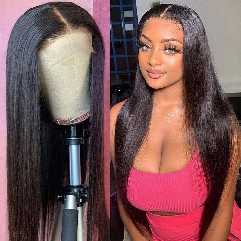 Cuticle Aligned Straight 4x4 HD Transparent Lace Closure Wig 100% Virgin Human Hair