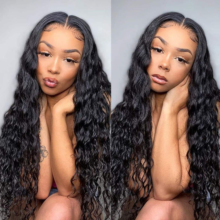 Water Wave Transparent Lace Closure Wig 100% Human Hair Cuticle Aligned