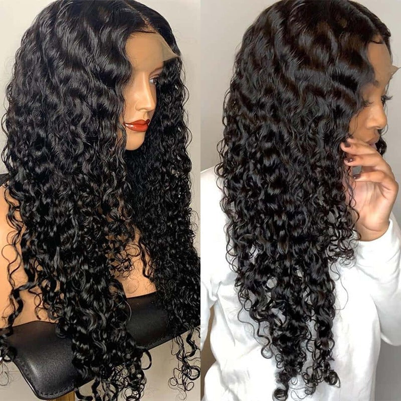Water Wave Transparent Lace Closure Wig 100% Human Hair Cuticle Aligned