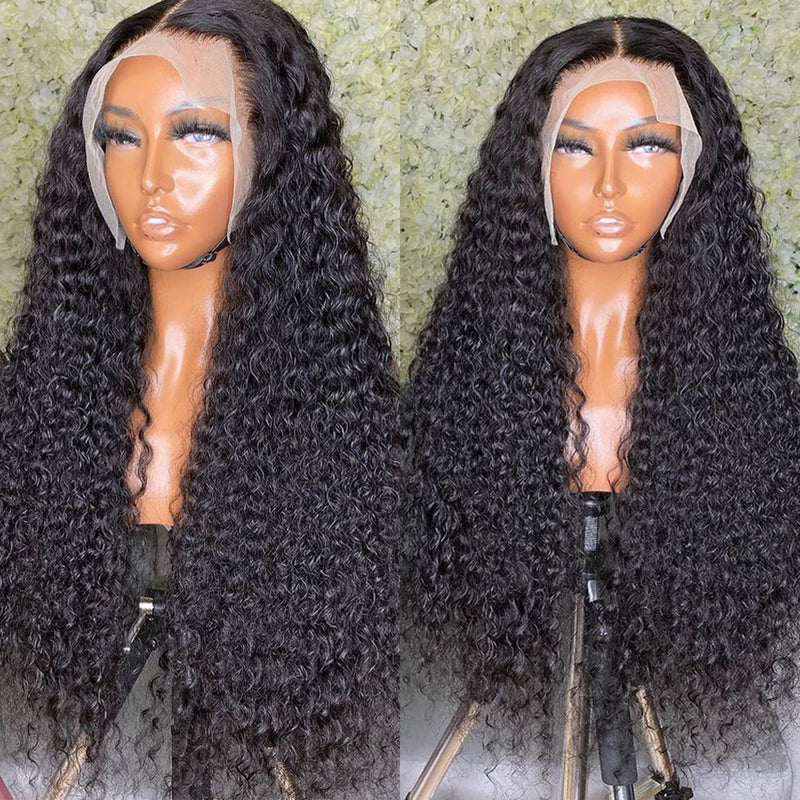 Deep Curly 13x4/13x6 HD Transparent Lace Front Wig 100% Virgin Human Hair