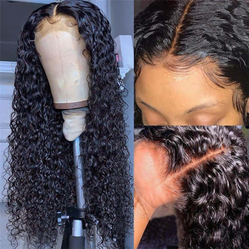 Deep Wave 13x4 HD Transparent Lace Front Wig 100% Virgin Human Hair