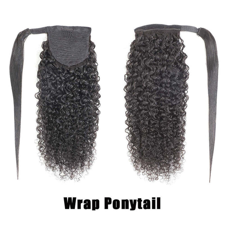 Curly Wave Wrap Ponytail 100% Human Hair Extension